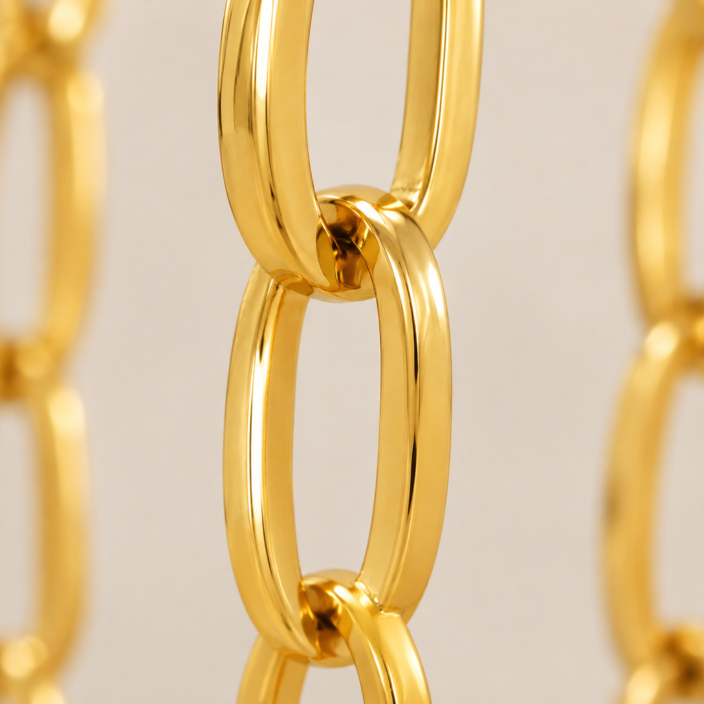 Gold Long Paperclip Chain Drop Earrings, 316L Stainless Steel Waterproof Statement Dangle Earrings for Women