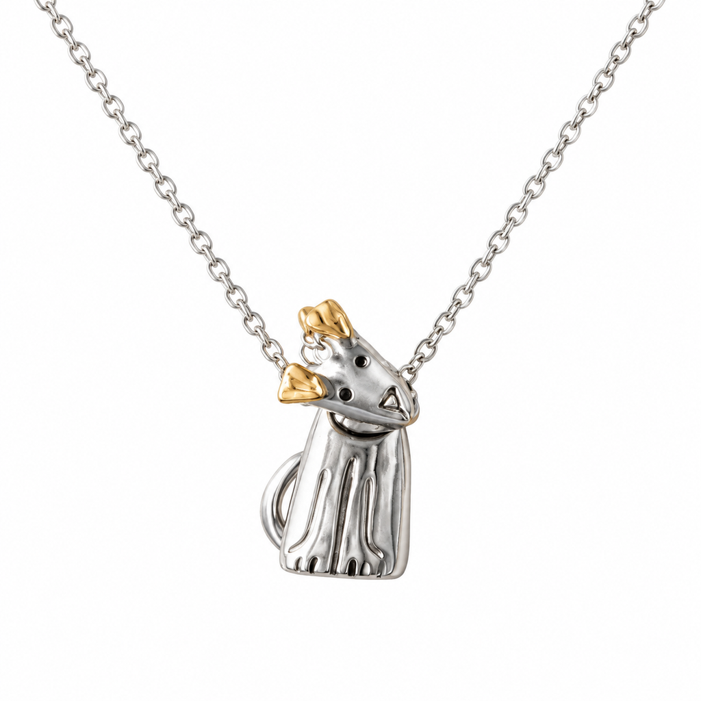 Spinning Puppy Dog Necklace, Rotatable Cute Dog Pendant Necklace, Pet Lover Gift, Hypoallergenic Stainless Steel Animal Necklace for Women
