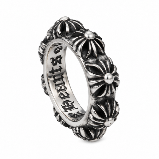 Vintage Gothic Cross Unisex Statement Rings | Punk Silver Tone Rings