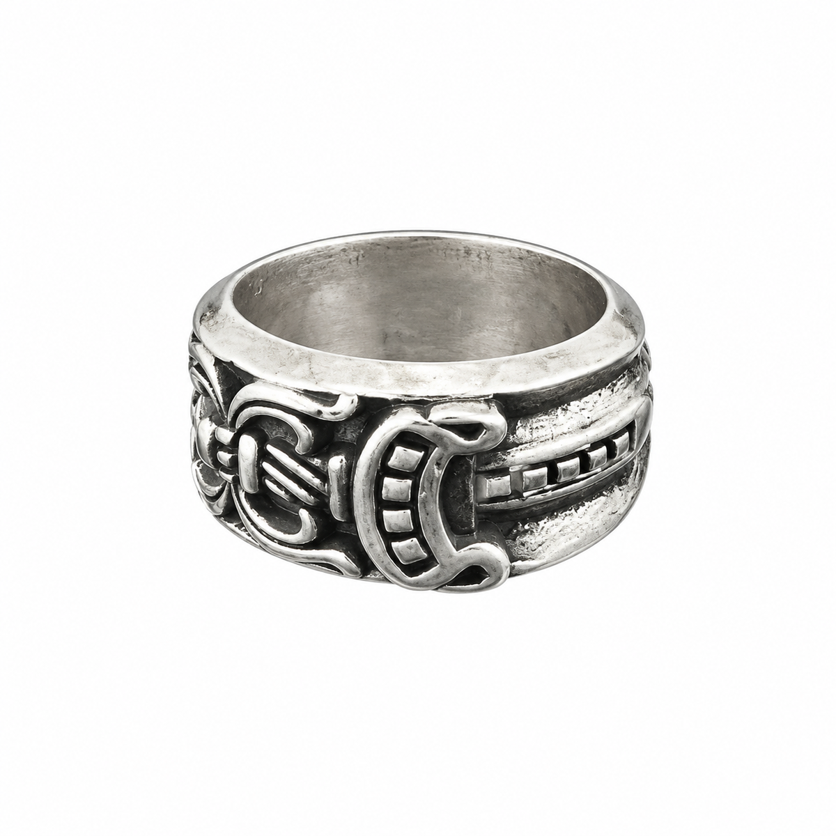 925 Sterling Silver Vintage Gothic Cross Unisex Statement Rings | Hand Finished Punk Band Rings