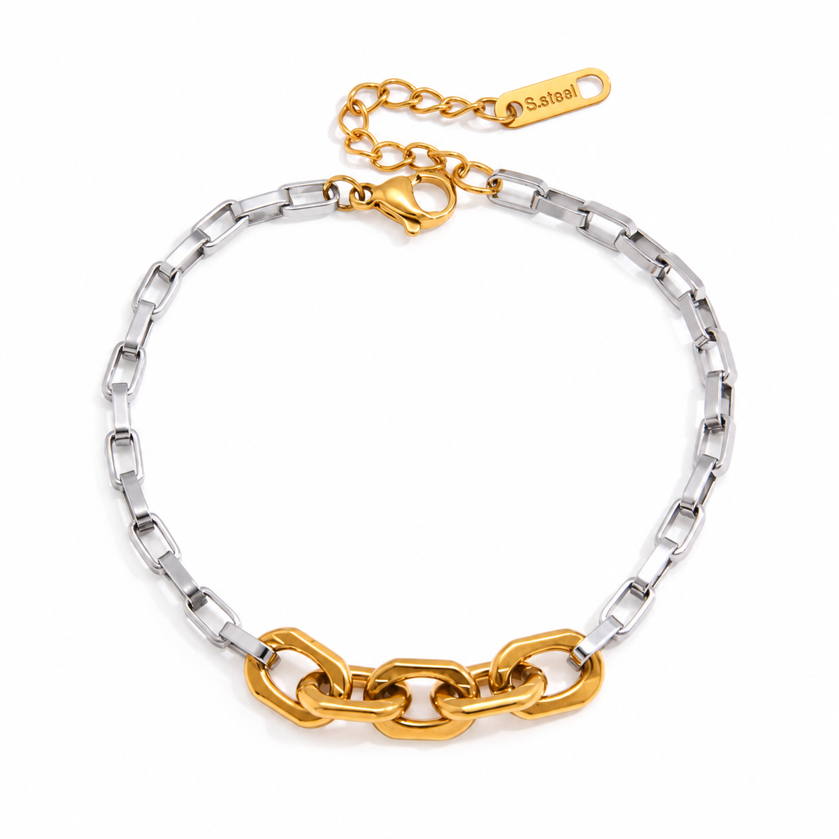 Waterproof Stainless Steel Paperclip Chain Bracelet | Unisex Gold & Two-Tone Stackable Bracelets  ### 顶部短摘要（放在描述最开头，访客第一眼阅读）