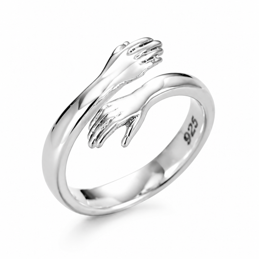 Hug Hands Open Ring for Granddaughter, Adjustable Embrace Ring, Inspirational Gift for Granddaughter