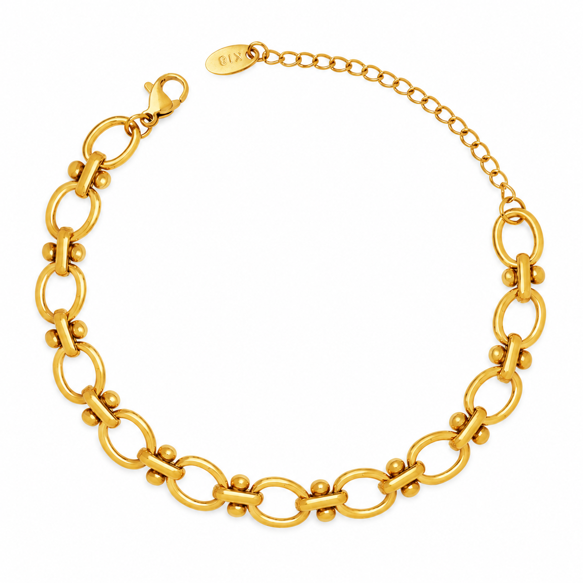 18K Gold Plated Bold Oval Link Chain Bracelet for Women, Waterproof Stainless Steel Chunky Paperclip Chain Bracelet, Minimalist Everyday Stackable Jewelry