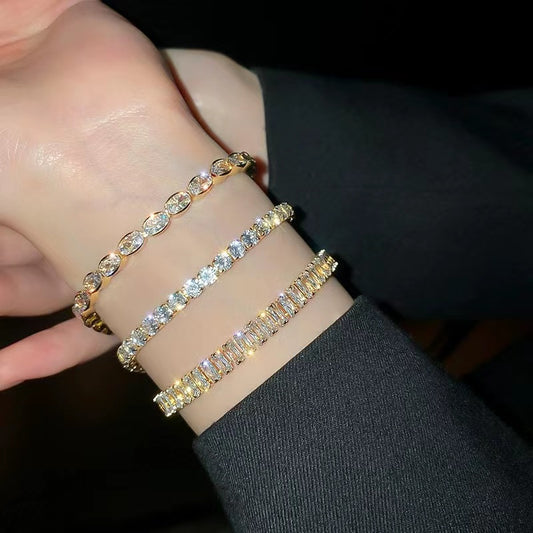 18K Gold or Rhodium Cubic Zirconia fashion bracelet