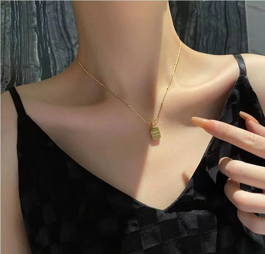18K Gold plating Chocolate shape necklace with letters