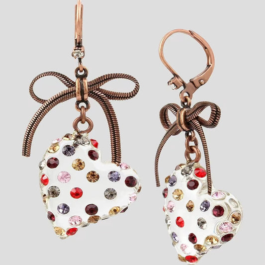 Creative transparent heart- shape earrings