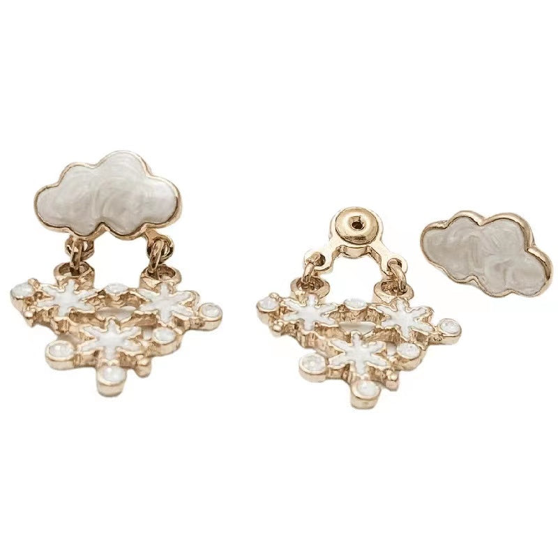 Unique cloud +snow ladies earrings