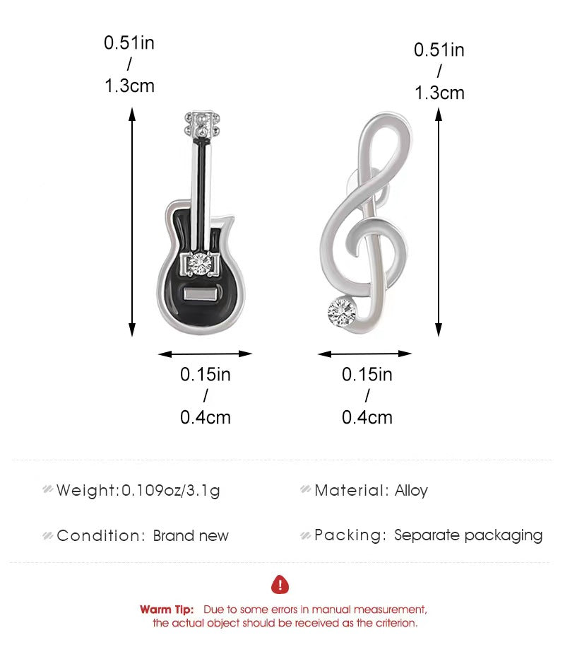 Creative violin and note value ladies earrings