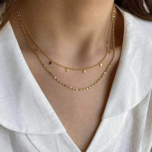 18k gold plating 2 layers necklace