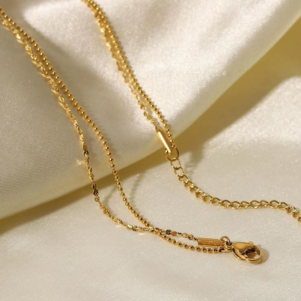 18k gold plating 2 layers necklace