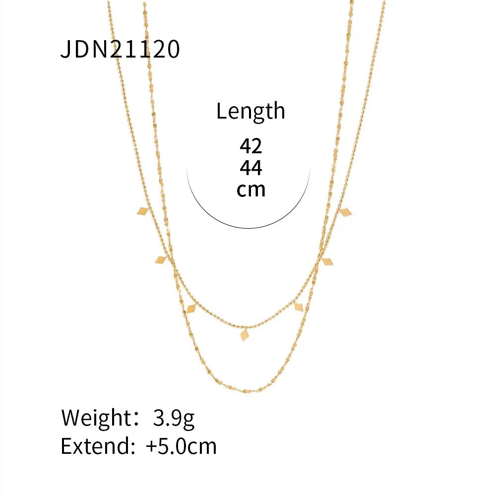 18k gold plating 2 layers necklace