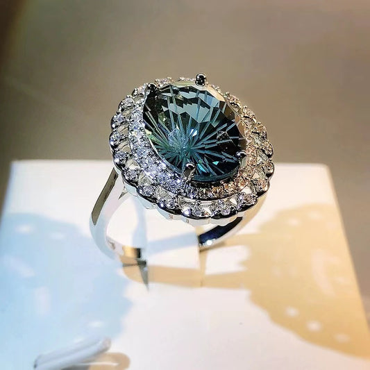 Blue Cubic Zirconia ladies rings