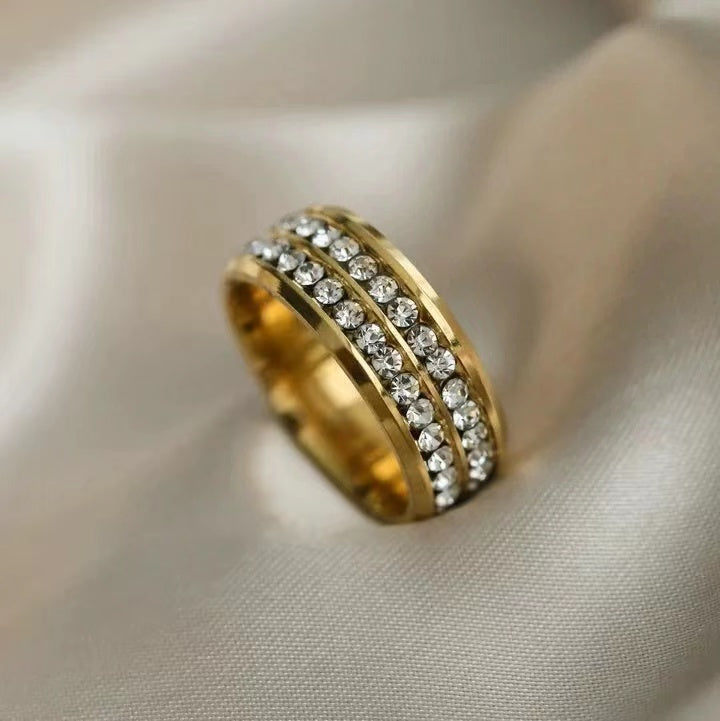 A chic accent 18k plating ladeis rings