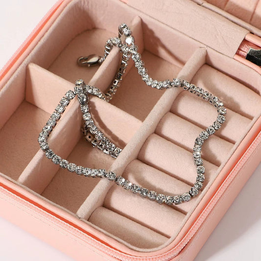 Cubic zirconia baguette collar necklace