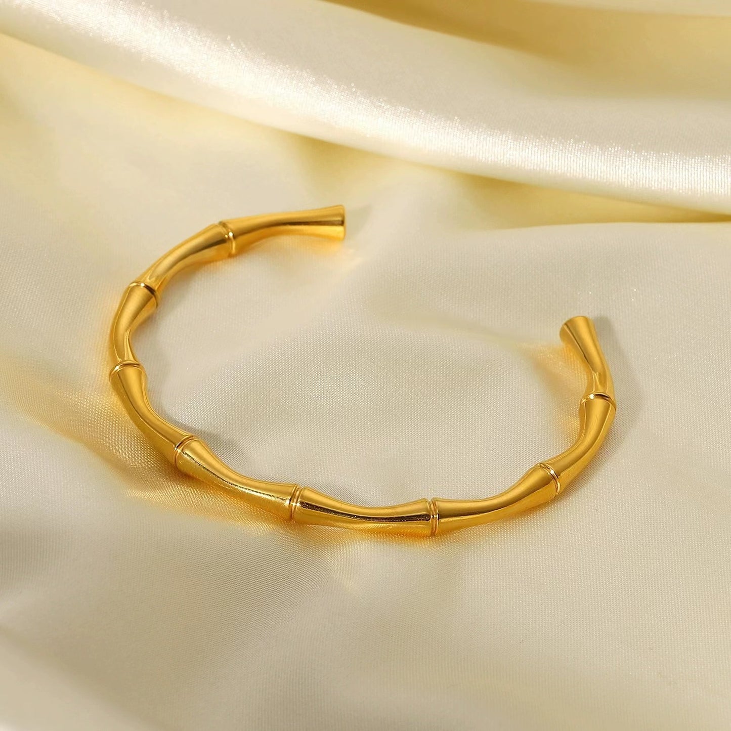 18k gold plating  bamboo joint shape bracelet