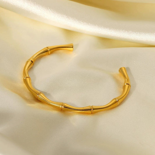 18k gold plating  bamboo joint shape bracelet