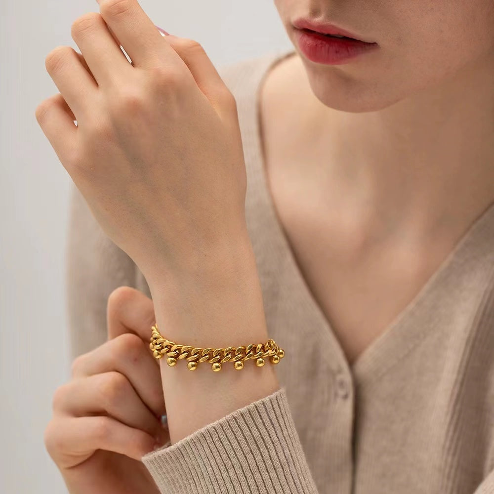 18K gold plating chain stretch bracelet,