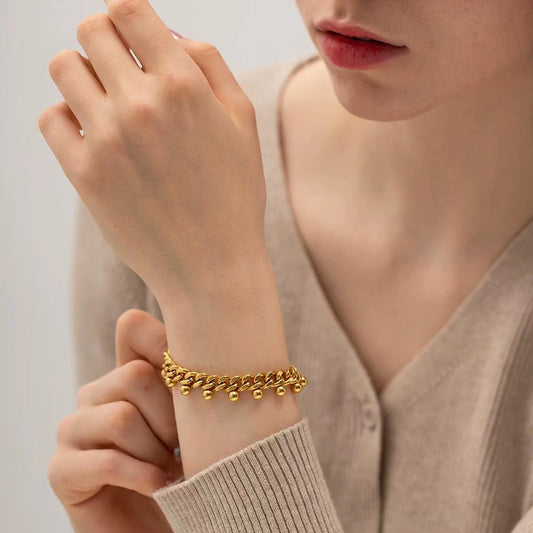 18K gold plating chain stretch bracelet,