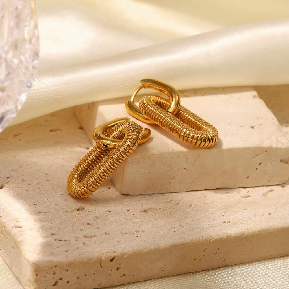 18K Gold or Rhodium plating  hoop earrings
