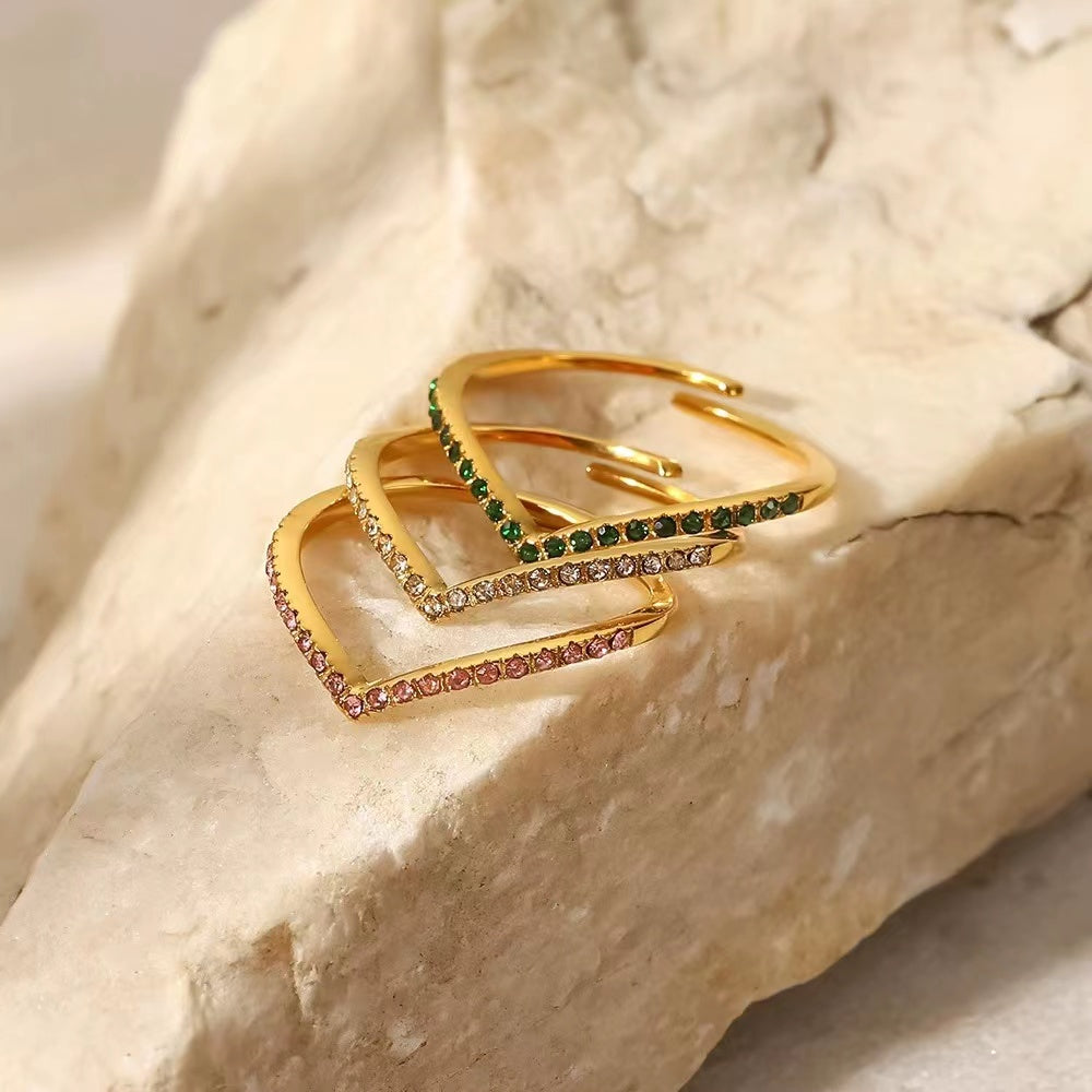 18K Gold plating these heart outline rings