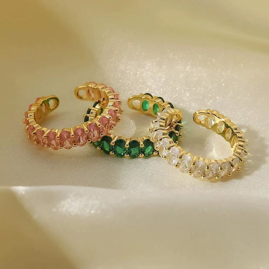 18K Gold  plating multi colors of  CZ stone rings