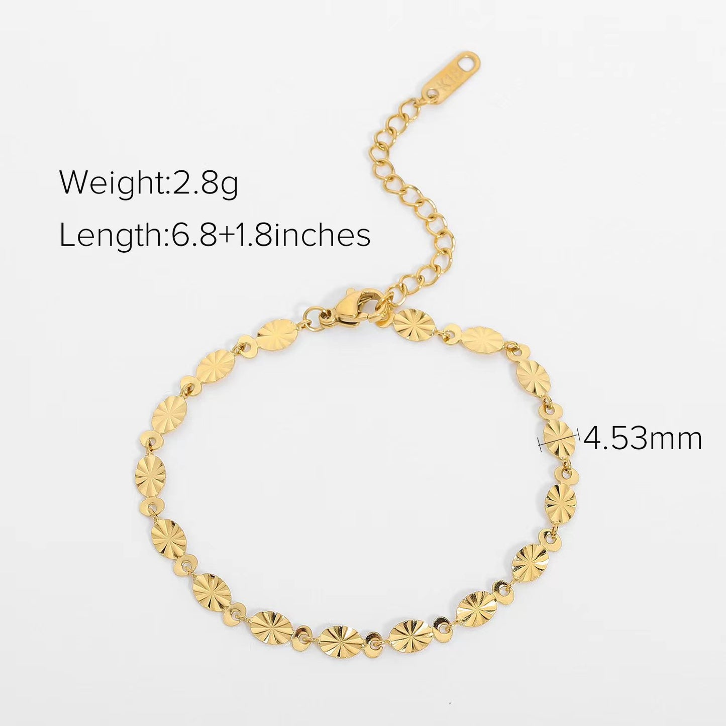 18K Gold plating classic chain bracelet