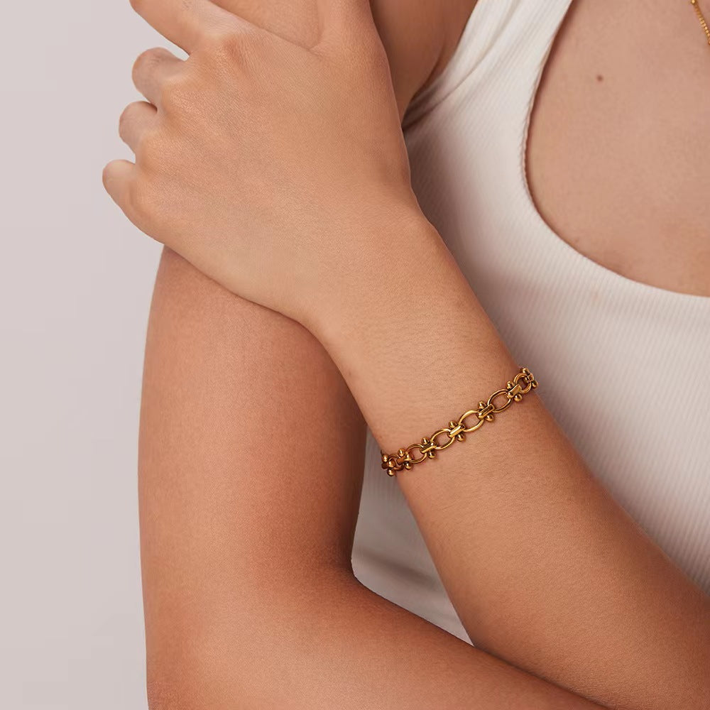 18K Gold palting classic chains bracelet