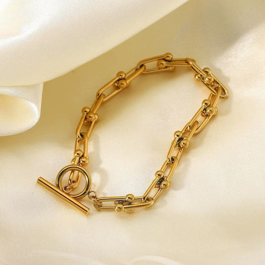 18k gold plating  chunky chain  bracelet