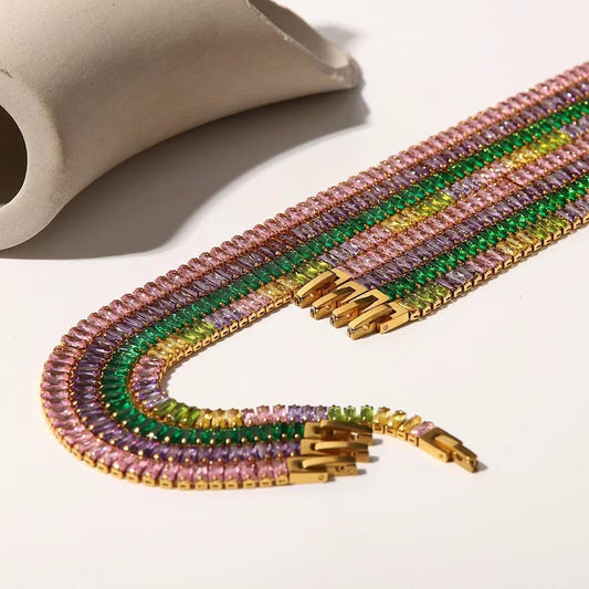 Chateau baguette CZ collar necklace