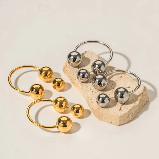 18KGold or Rhodium plating ball shape earrings