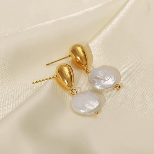 18K Gold plating +shell classic earrings