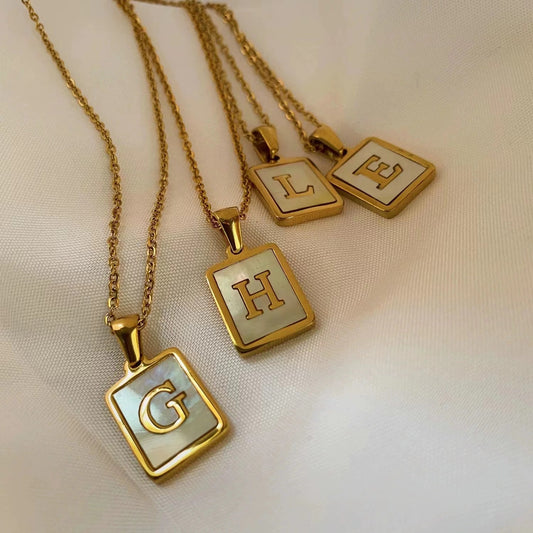 18K Gold plating with Letters pendant necklace