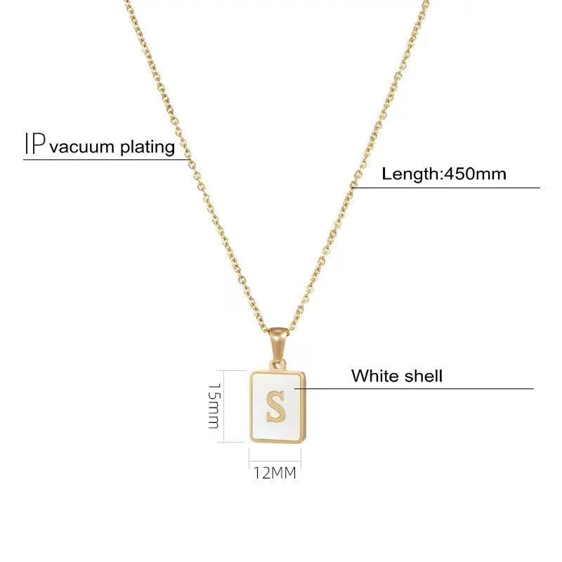 18K Gold plating with Letters pendant necklace