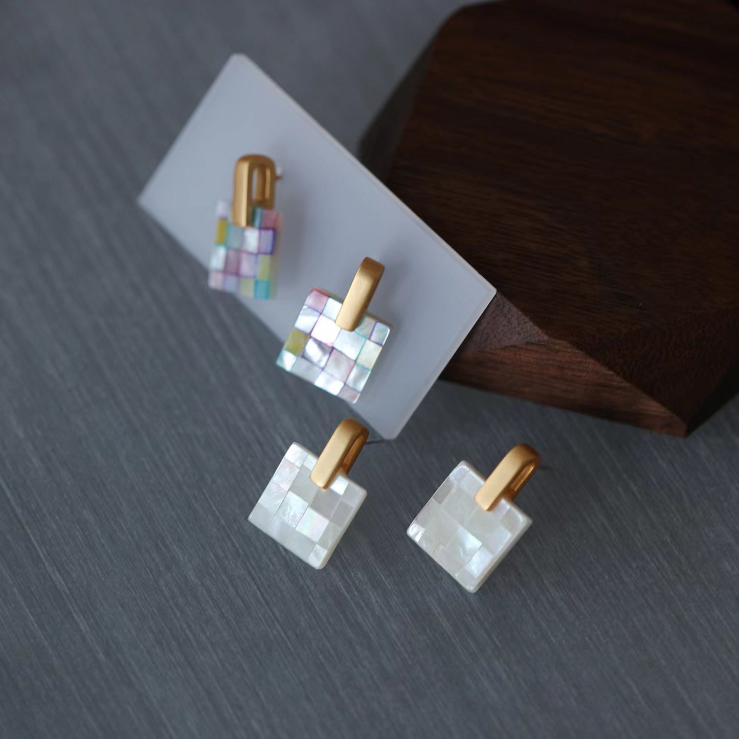 S925 silver shell geometry  entry luxury earrings