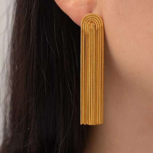 18K gold plating  tassels shape of earrings