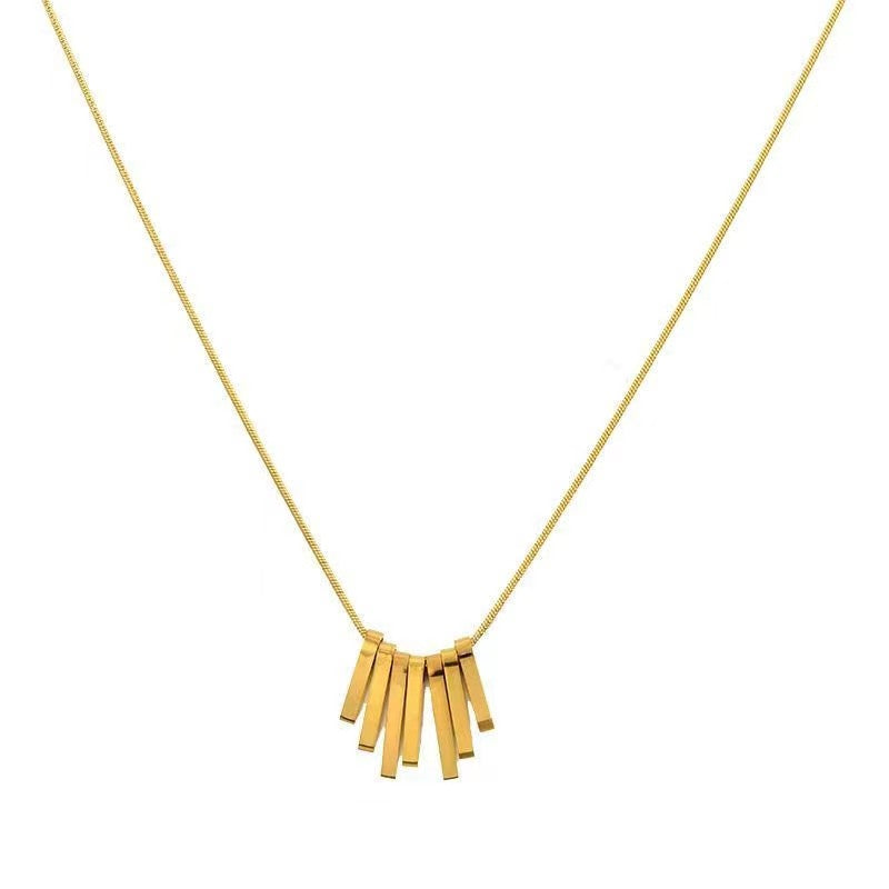 18K gold plating multi pendant fringes necklace