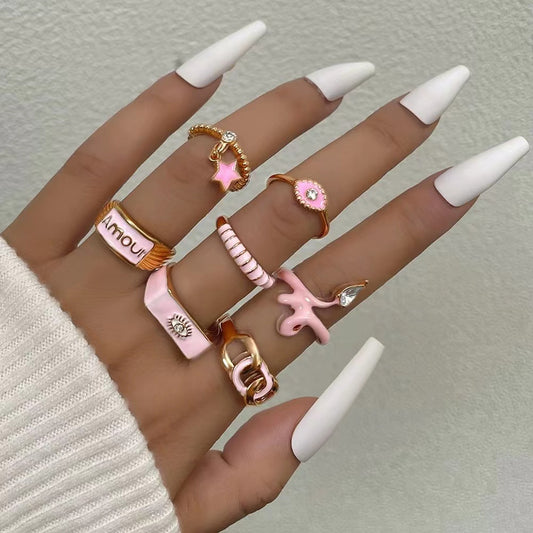 Serpentine + stars  shape  unique ring sets