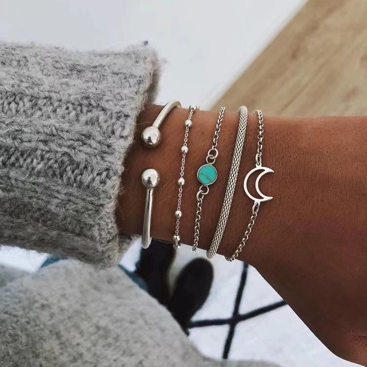 Fashion  inlaid turquoise simple bracelet