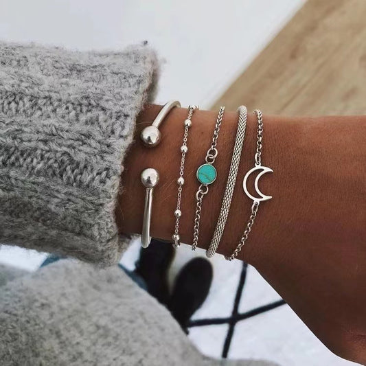 Fashion  inlaid turquoise simple bracelet