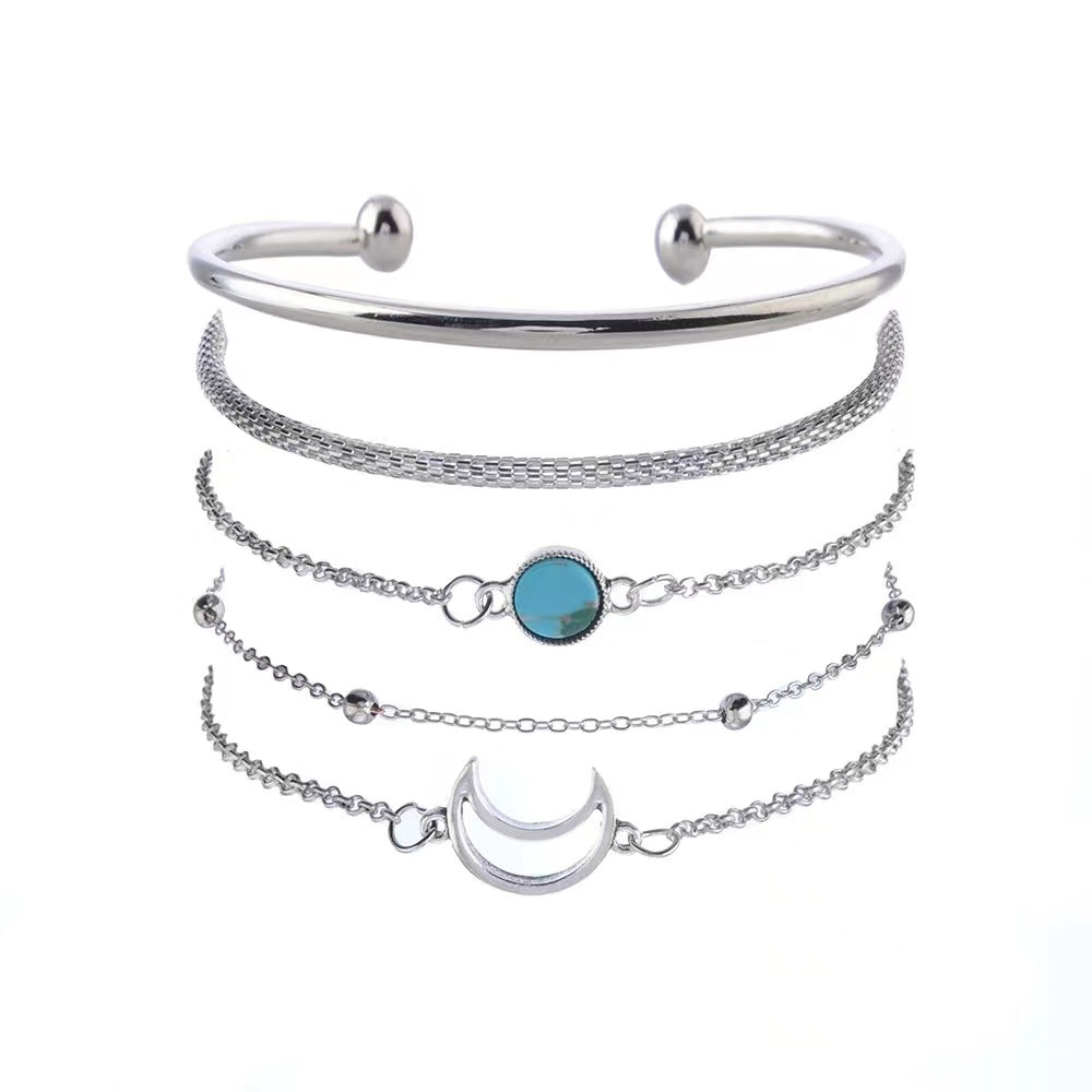 Fashion  inlaid turquoise simple bracelet