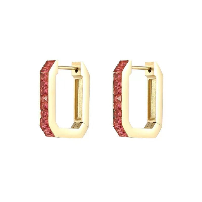 Multi colors diamond of earrings