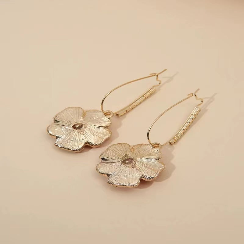 Classic colorful flowers set with diamond national style earrings