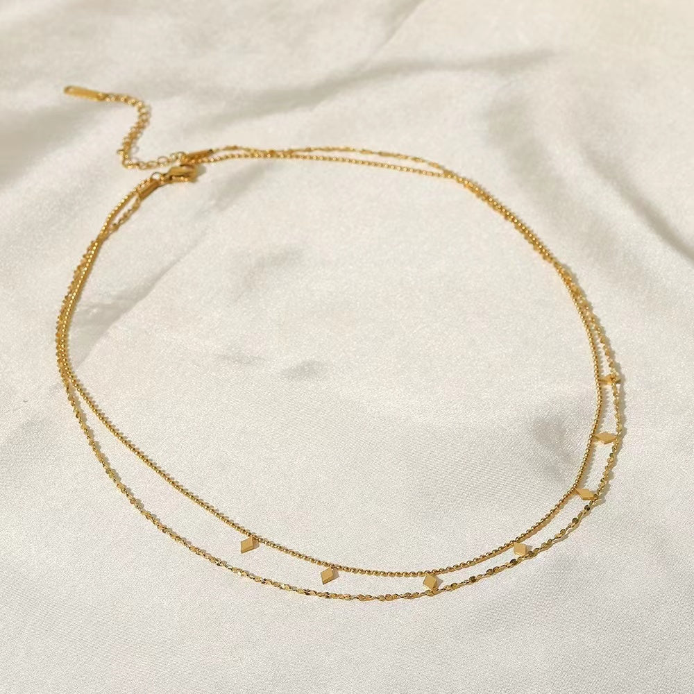 18k gold plating 2 layers necklace