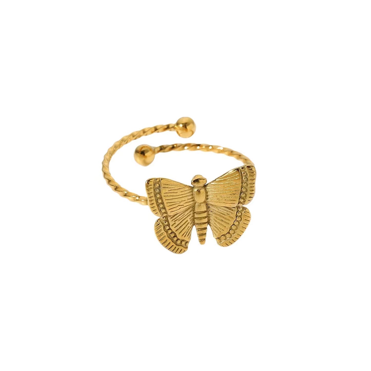 18K Gold plating butterfly ring