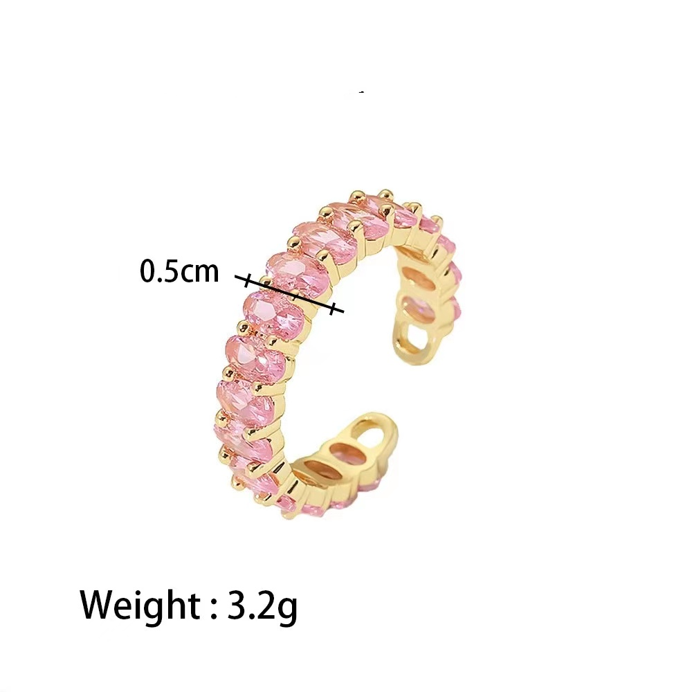 18K Gold  plating multi colors of  CZ stone rings