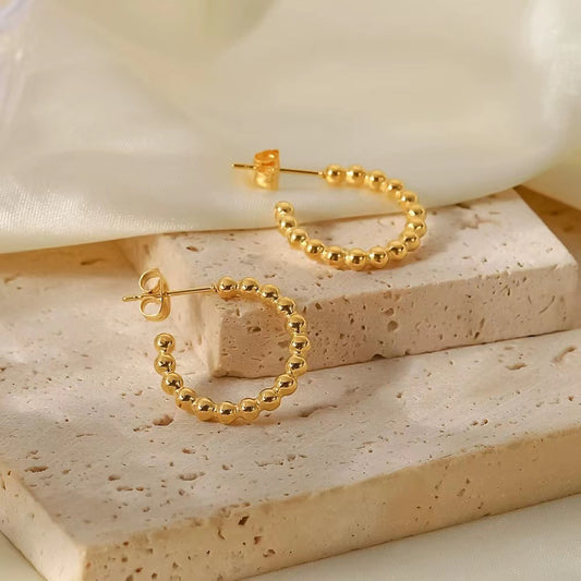 18K  gold plating beads earrings