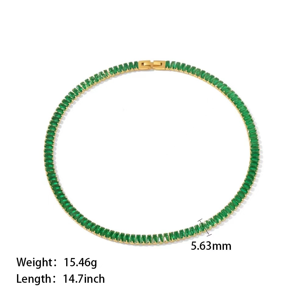 Chateau baguette CZ collar necklace