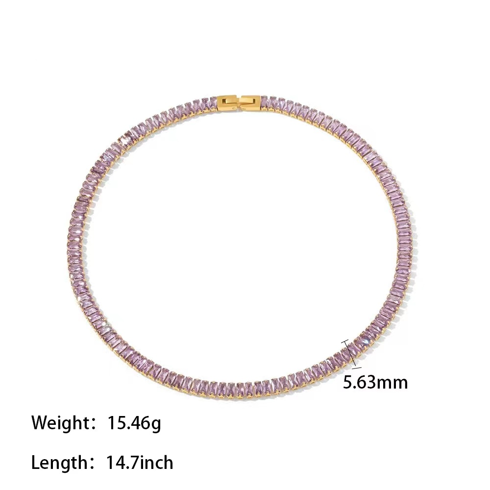 Chateau baguette CZ collar necklace