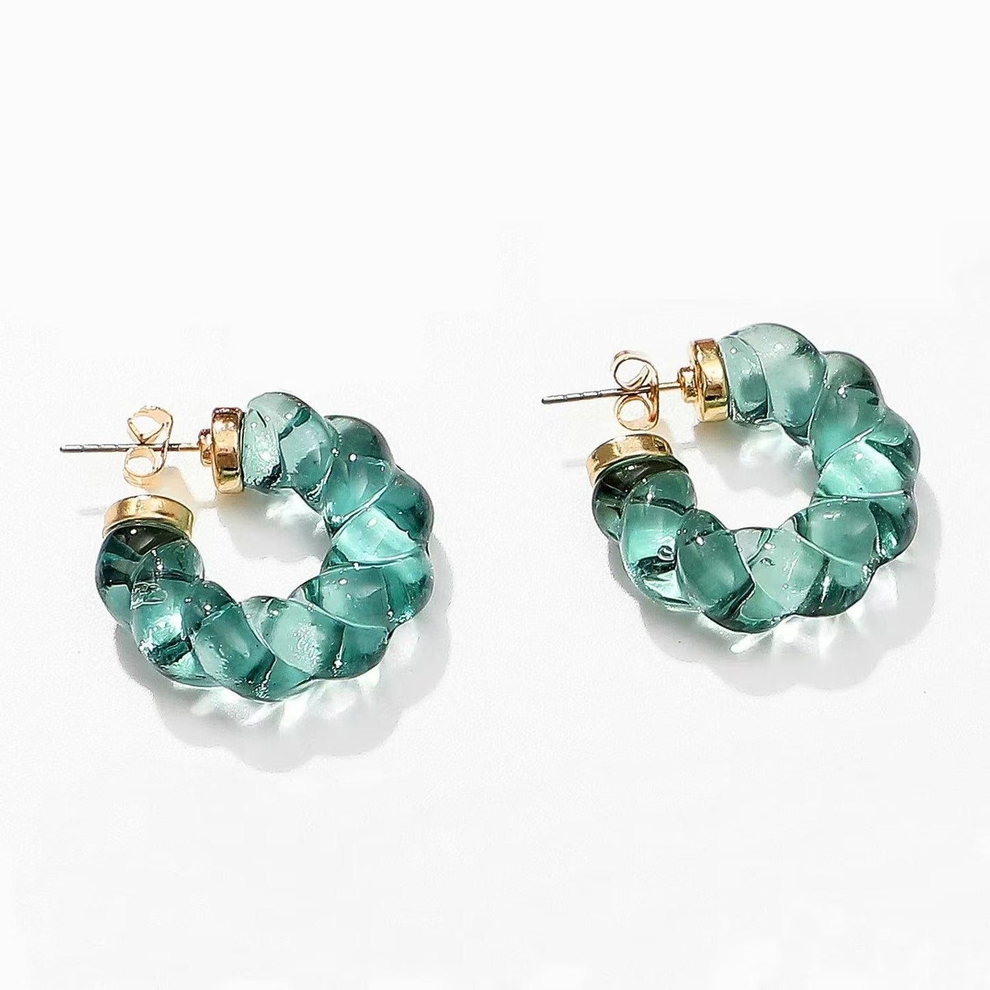 Multi color transport plastic hoop earrings