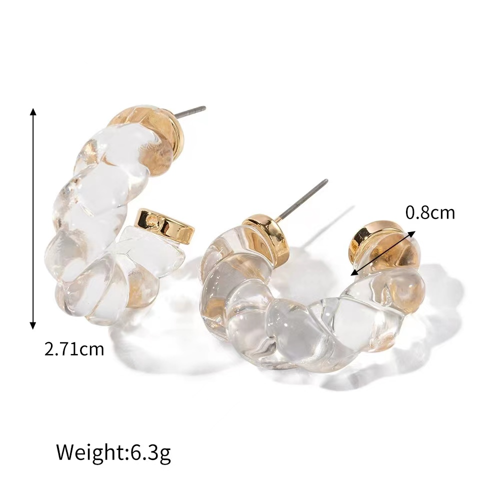 Multi color transport plastic hoop earrings